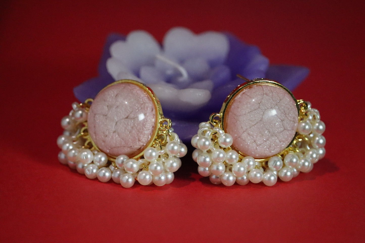 Pearl Blossom Stud Earrings