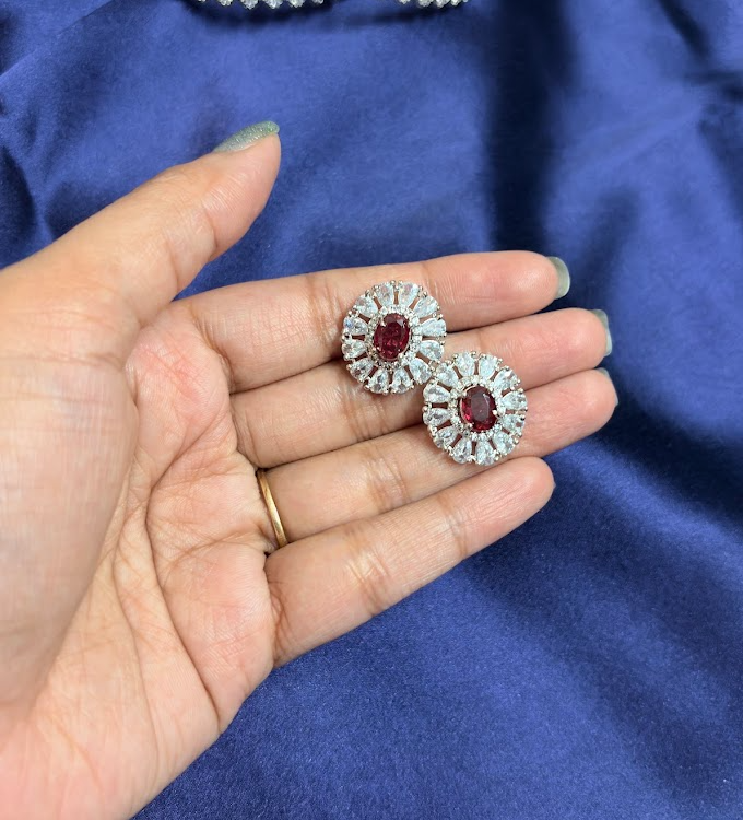 Mint Bloom Floral Studs | Anti-Tarnish Silver-Toned Earrings