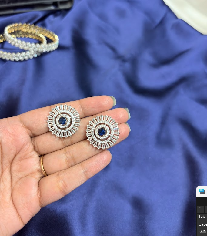 Ruby Wheel Studs | Anti-Tarnish Silver-Toned Earrings