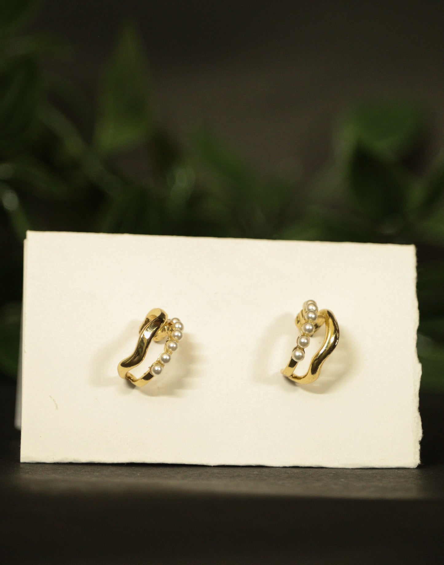 Aurora Mini Pearl Wave Hoops