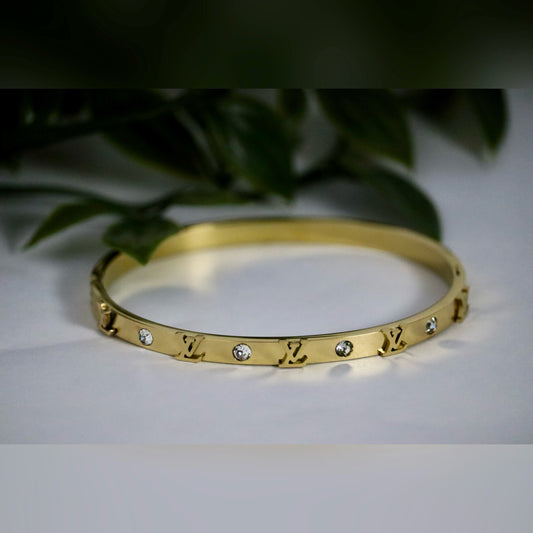 Golden Luxe LV-Inspired Bangle