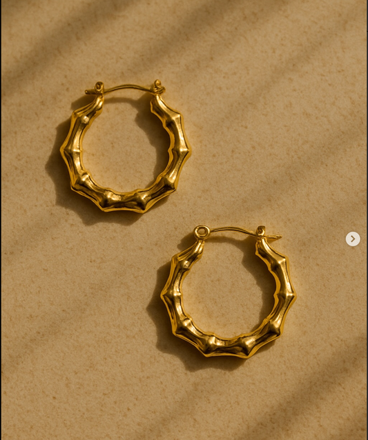 Bamboo Glow Hoop Earrings